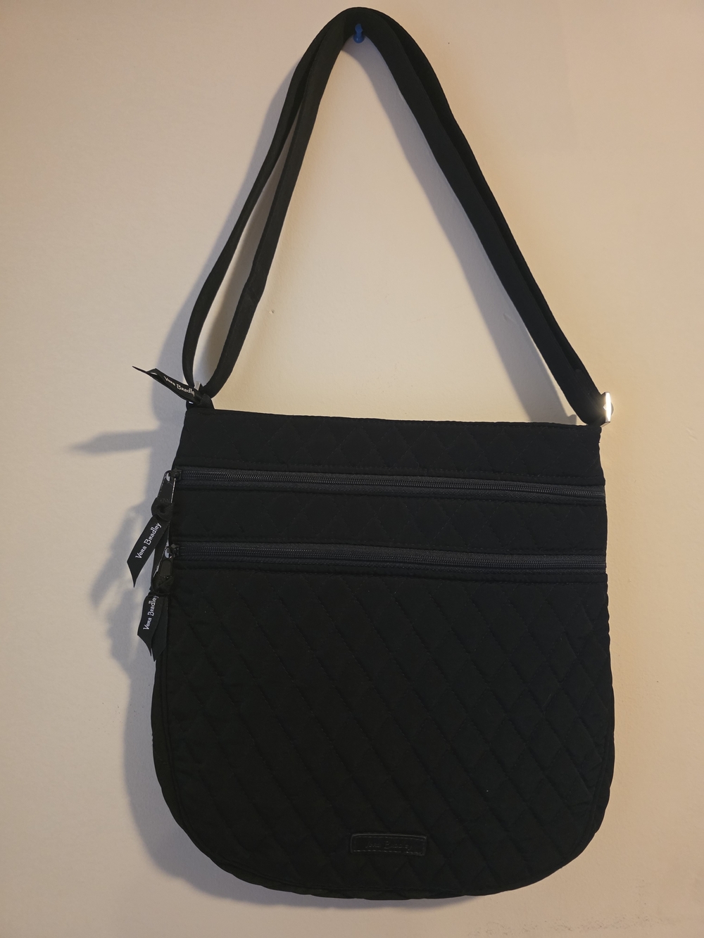 Vera Bradley Black Quilted Crossbody Shoulder Bag